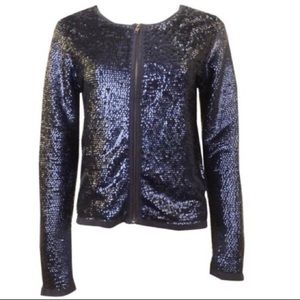 💙OLIVACEOUS💙SPARKLE SEQUINED ZIP-UP JACKET💙